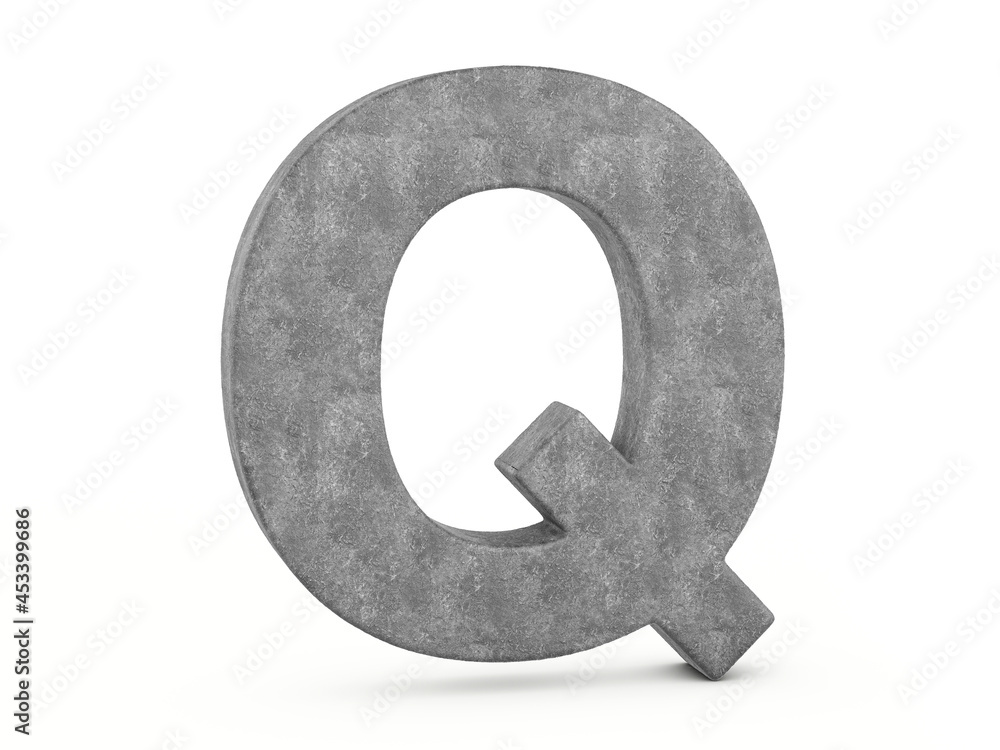 Concrete letter Q Concrete letter Q