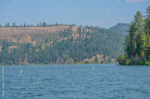 View of Chatcolet Lake in Heyburn State Park in the mountains of Plummer, Idaho photo