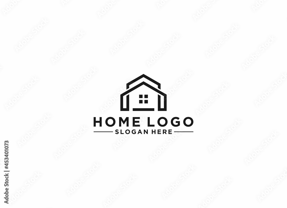 a simple house logo that is easy to recognize and remember on a white background