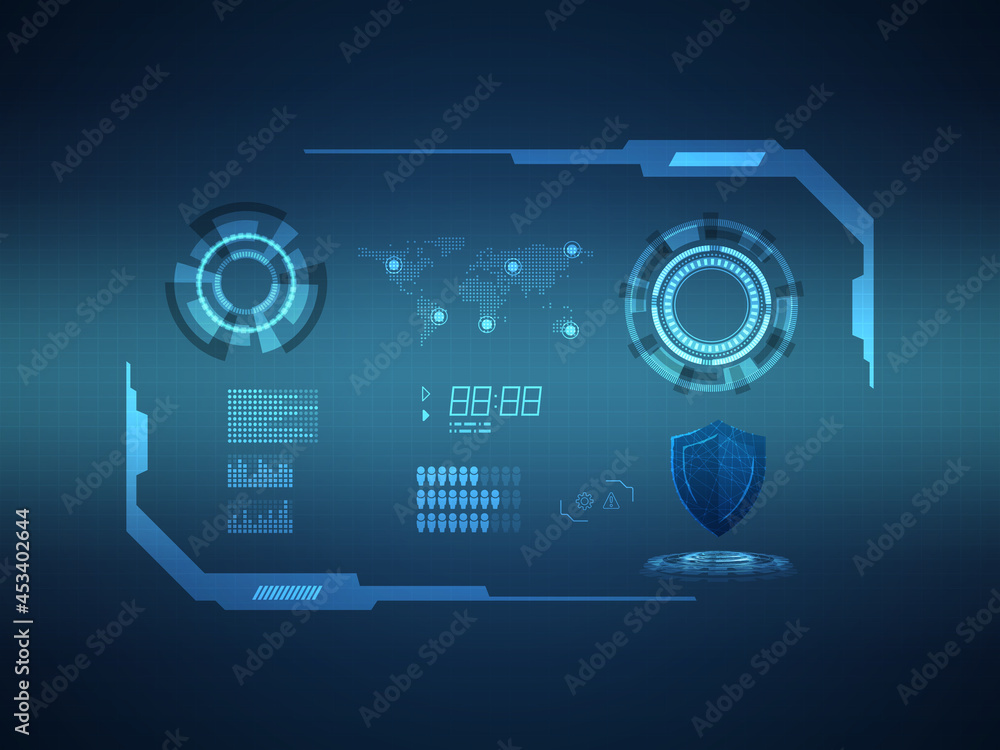 abstract futuristic hud display interface sci fi technology