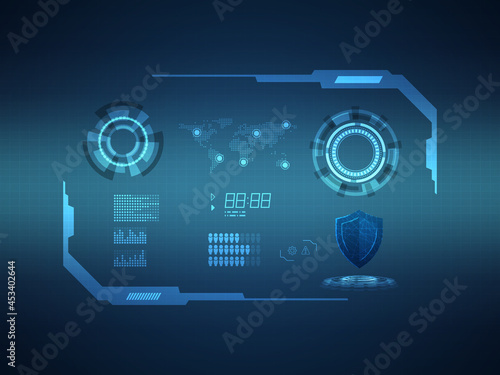 abstract futuristic hud display interface sci fi technology