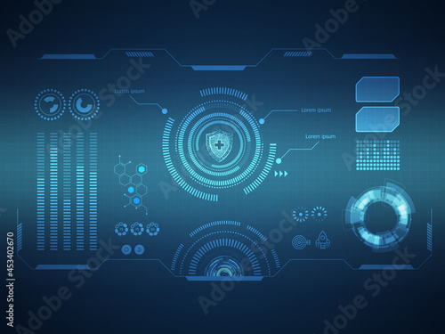 abstract futuristic hud display interface sci fi technology