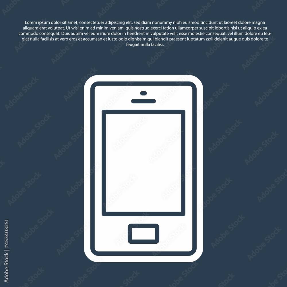 Blue line Smartphone, mobile phone icon isolated on blue background. Vector Blue line Smartphone, mobile phone icon isolated on blue background. Vector