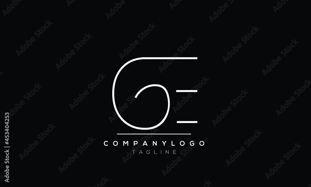 Abstract Letter Initial GE EG Vector Logo Design Template. Abstract Letter Initial GE EG Vector Logo Design Template.