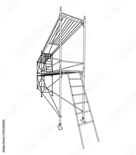 Prefabricated scaffolding. Vector