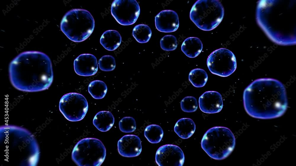 Many soap bubbles on black background. Realistic bubbles slowly float. Transparent bubbles flying. Loop animation. Many soap bubbles on black background. Realistic bubbles slowly float. Transparent bubbles flying. Loop animation.