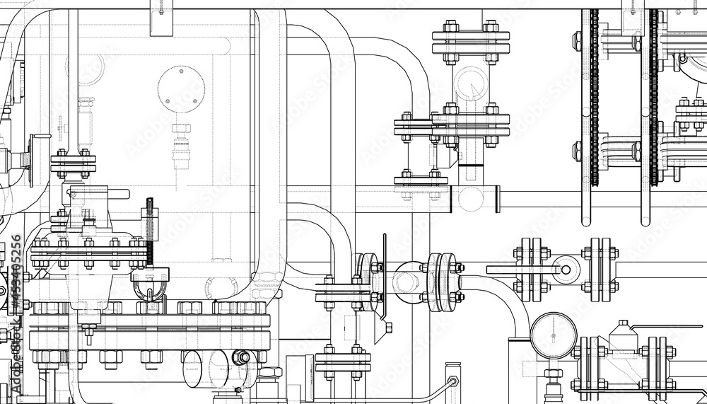 Valves and other industrial equipment. Vector