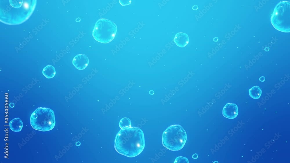 Many soap bubbles on blue background. Realistic bubbles slowly float. Transparent bubbles flying. Loop animation. Many soap bubbles on blue background. Realistic bubbles slowly float. Transparent bubbles flying. Loop animation.