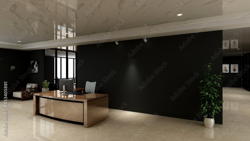 modern receptionist office for company logo mockup modern receptionist office for company logo mockup