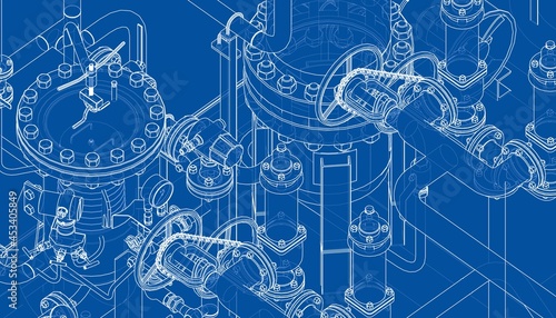 Valves and other industrial equipment. Vector