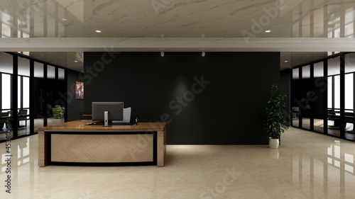 modern receptionist office for company logo mockup photo