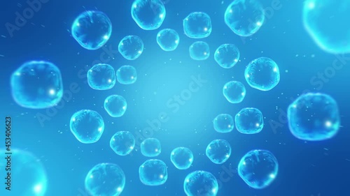 Wallpaper Mural Many soap bubbles on blue background. Realistic bubbles slowly float. Transparent bubbles flying. Loop animation. Torontodigital.ca