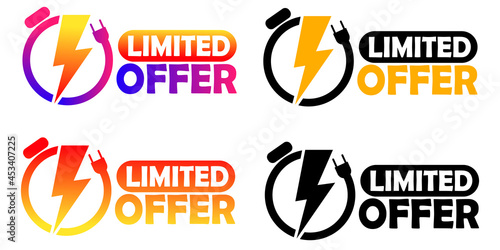 Limited offer sticker. Limited offer icon in different colors