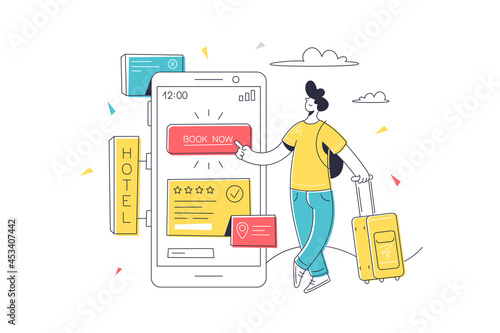Character make hotel reservation online
