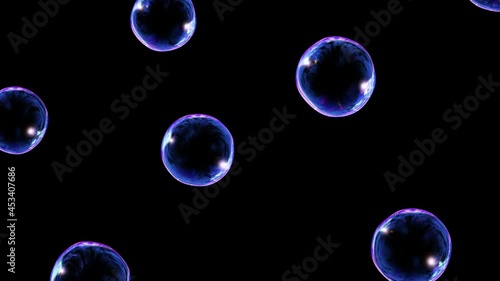 Wallpaper Mural Many soap bubbles on black background. Realistic bubbles slowly float. Transparent bubbles flying. Loop animation. Torontodigital.ca