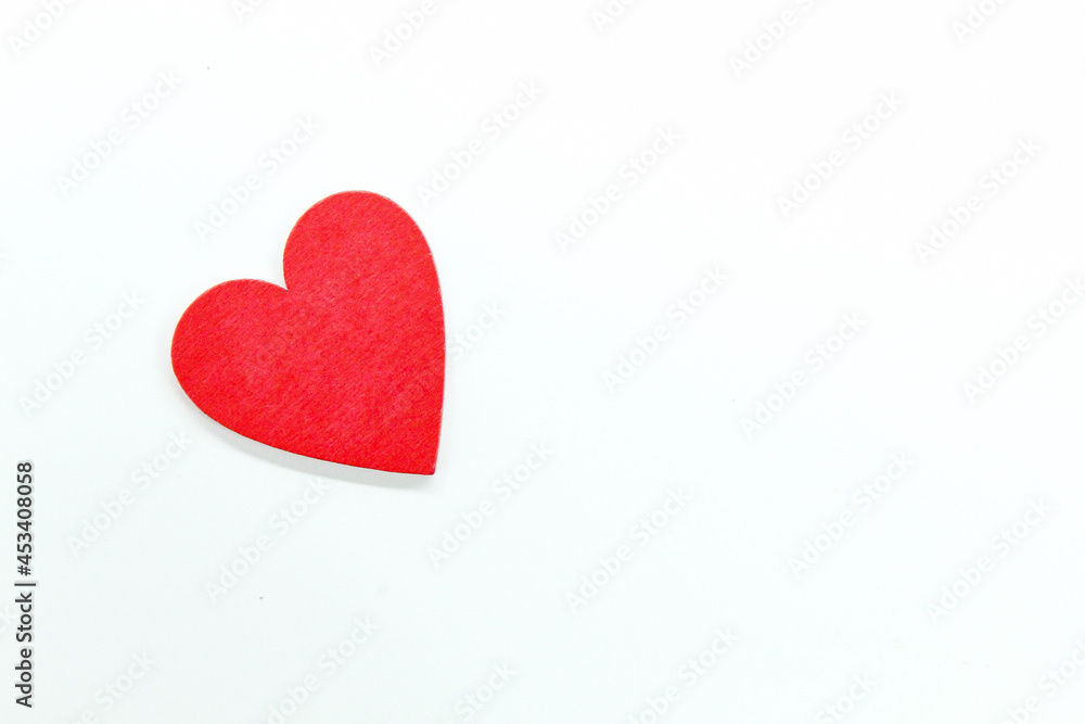 red heart shape with a white background