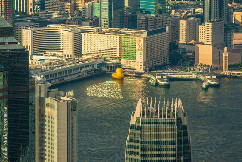 Obraz na plátně Victoria Harbor view from the Peak at Day, Hong Kong
