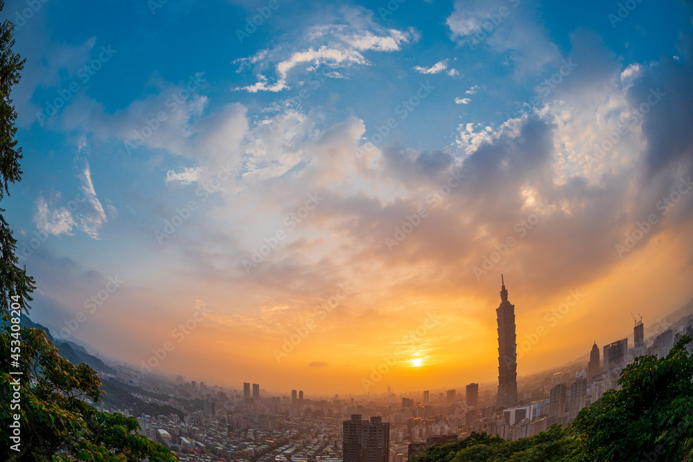 Taipei 101 Tower at Sunset