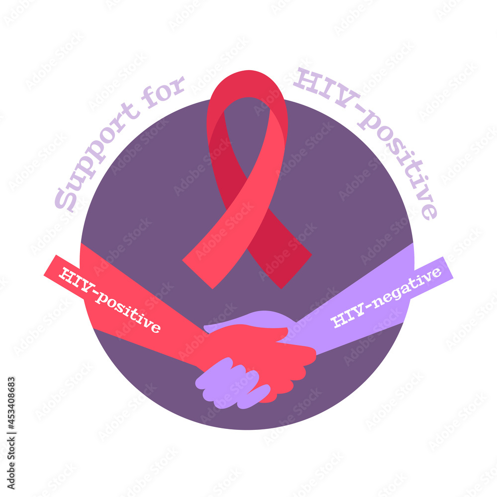 Obraz premium Hiv Flat Composition