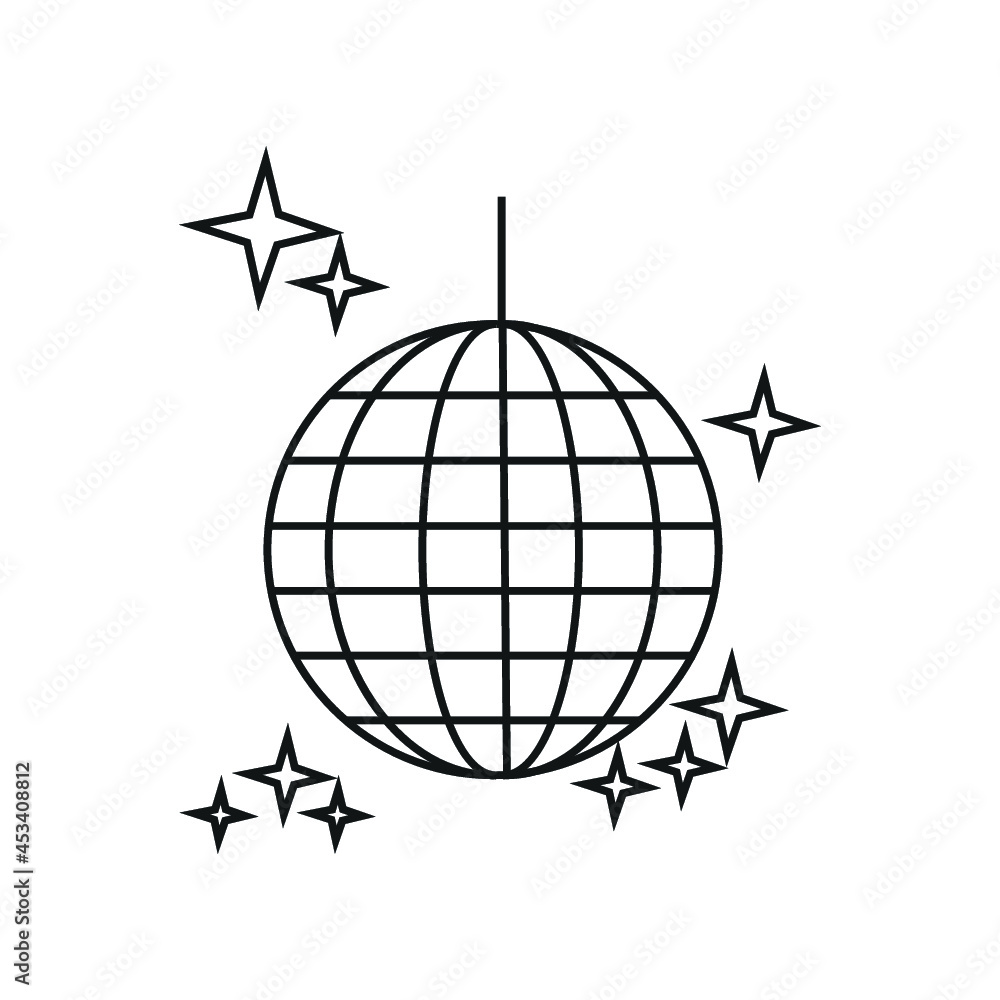 Disco ball line icon Disco ball line icon