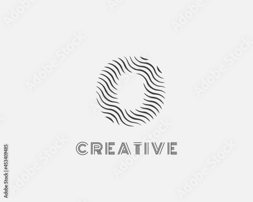 Vector templates of abstract logotype wavy letter o logo designs