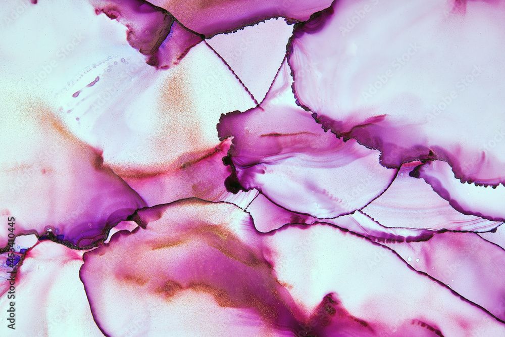 Obraz premium Abstract background. Drawing in the style of alcohol ink. Liquid marble texture. Modern Art. Close-up of the painting.