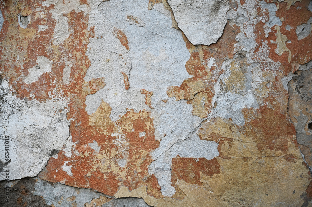 Fototapeta premium Old dirty wall close up. Grunge abstract photo background.&nbsp; Beautiful stone texture pattern.