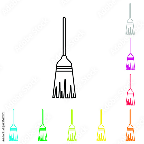 Broom icon color icon set