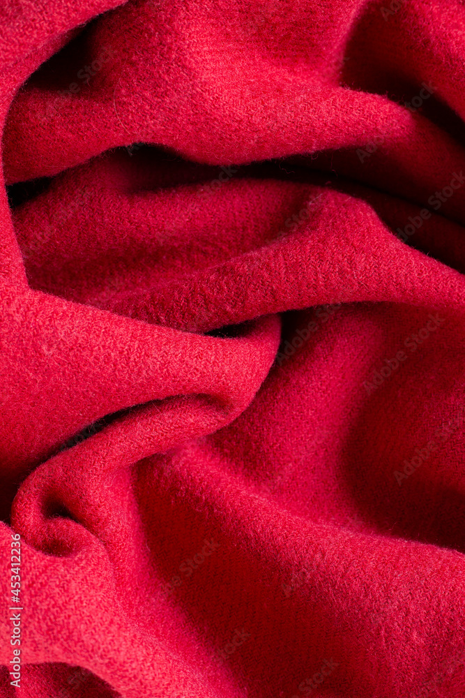 Fototapeta premium red fabric background. texture.