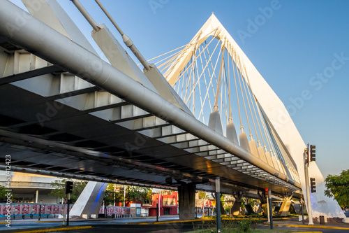 Low angle view of one of the most iconic bridges in Guadalajara, Mexico photo