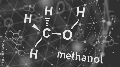 Formula of methanol. Concept of medicine and industry