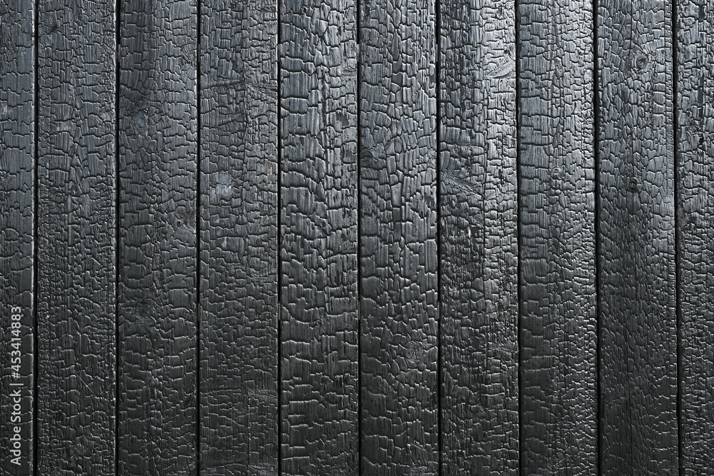 Burnt wooden board texture. ShoSugiBan Yakisugi is a traditional
