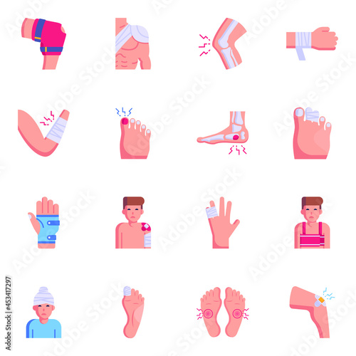 Top Trendy Bones Fracture Flat Icons 

