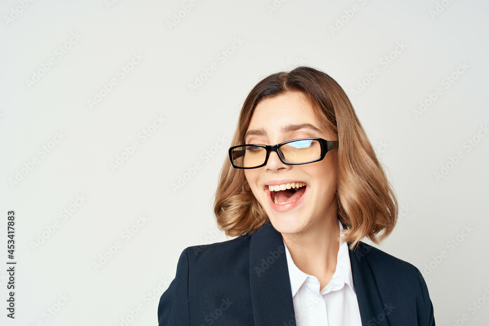woman in a suit with glasses work manager woman in a suit with glasses work manager