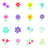 Colorful Set of Floral Flat Icons in Editable Style 


