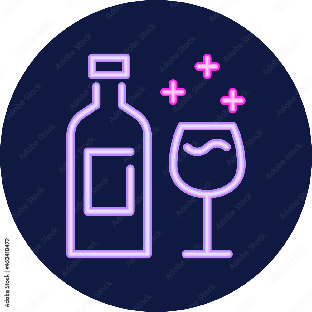 wine neon icon wine neon icon