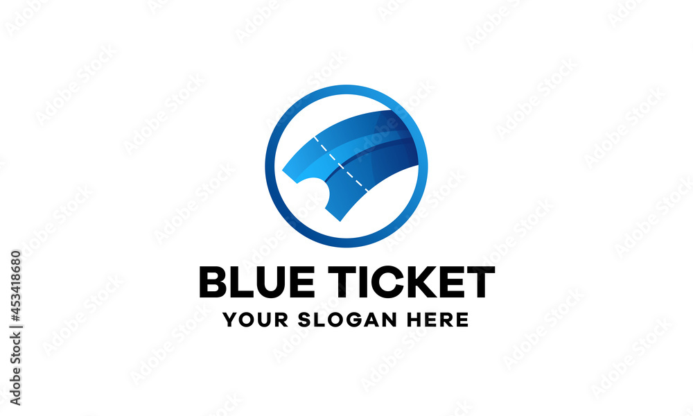 Ticket Gradient Logo Template