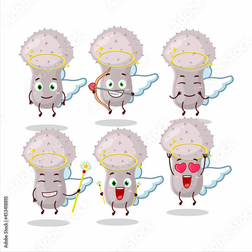 Puffball cartoon designs as a cute angel character