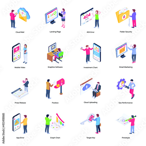 Analytics Isometric Illustrations

