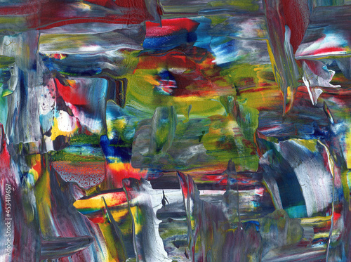 Acrylic abstract background. Colorful paint strokes. Creative gouache wallpaper. Acrylic paint abstract illustration.