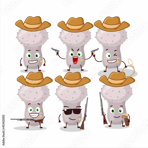 Cool cowboy puffball cartoon character with a cute hat