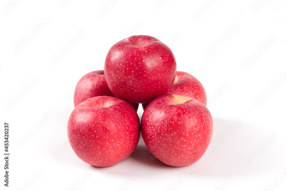 Fresh gala apples isolated on white background.