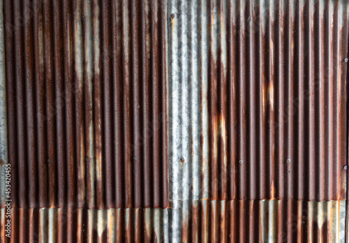 wall of old amd rusty galvanized sheet. © Runglawan