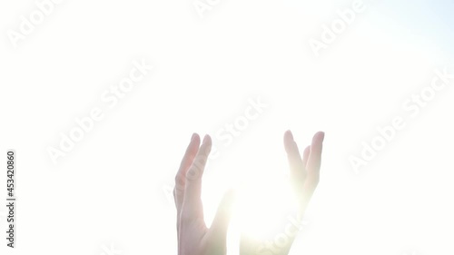 Hand in the air. Feel free and love