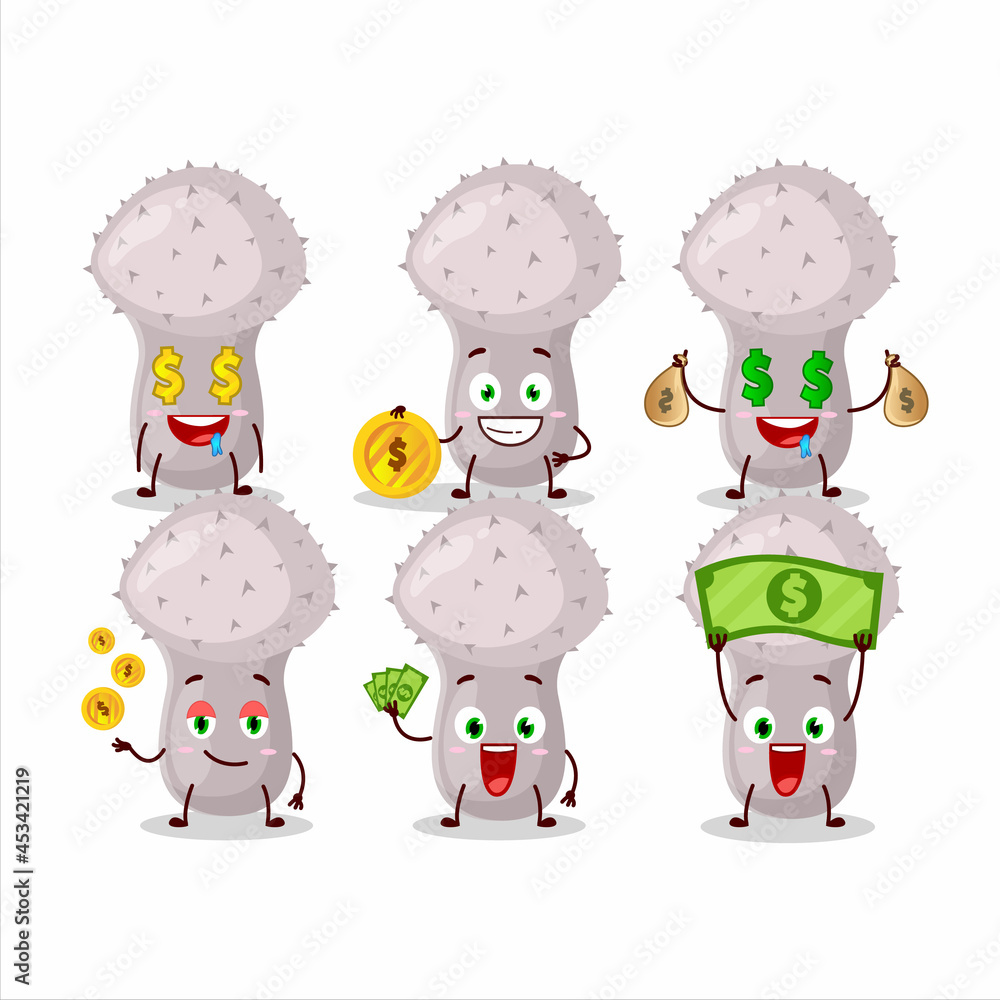Puffball cartoon character with cute emoticon bring money Stock Vector |  Adobe Stock