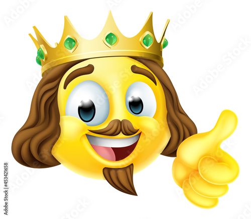 King Emoticon Emoji Face Go...