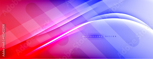 Quadro su tela Abstract background - lines composition created with lights and shadows