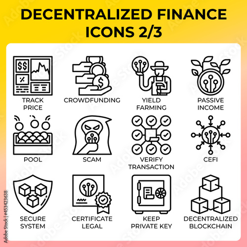 Decentralized finance (DeFi) icon set