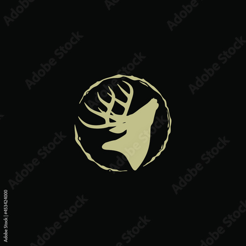 deer head logo design. vector premium deer logo. deer vector illustration