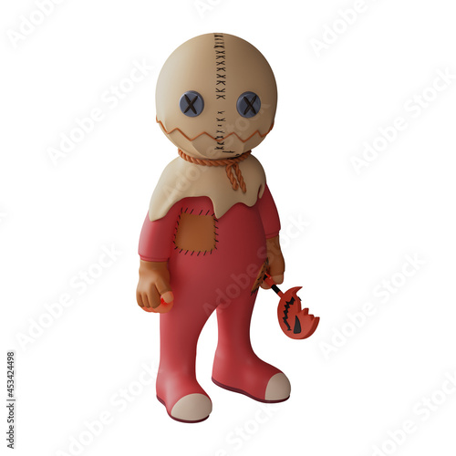 trick 'r treat 3D Cartoon Picture showing a creepy expression